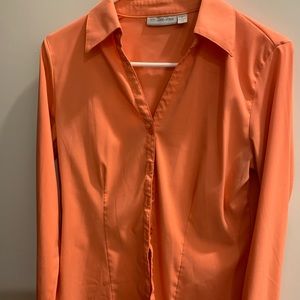 ICO Uniform Peach Perfect Blouse Long Sleeve Sz M